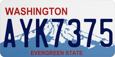 WA license plate AYK7375
