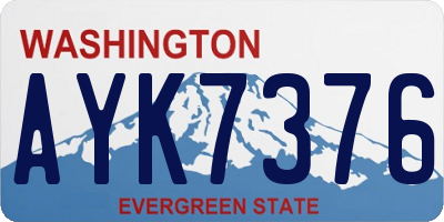 WA license plate AYK7376