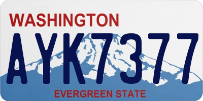 WA license plate AYK7377