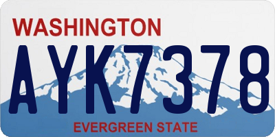 WA license plate AYK7378