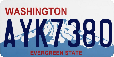 WA license plate AYK7380