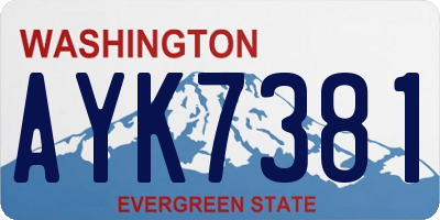 WA license plate AYK7381