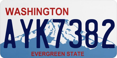 WA license plate AYK7382