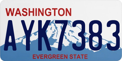 WA license plate AYK7383