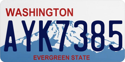 WA license plate AYK7385