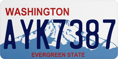 WA license plate AYK7387
