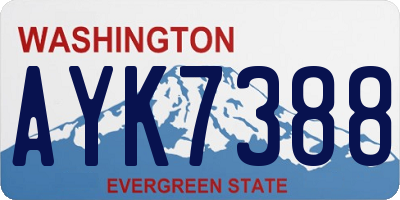 WA license plate AYK7388