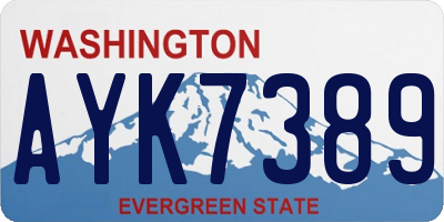 WA license plate AYK7389