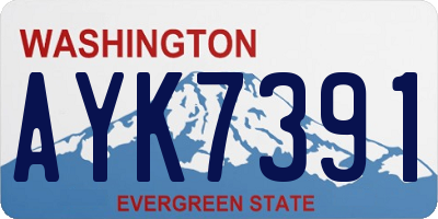 WA license plate AYK7391