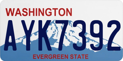WA license plate AYK7392