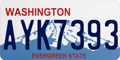WA license plate AYK7393