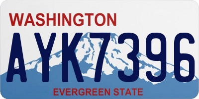 WA license plate AYK7396