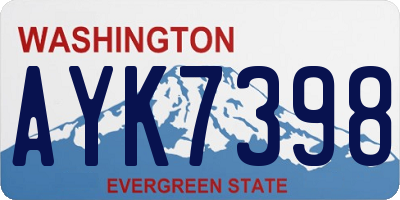 WA license plate AYK7398
