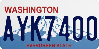 WA license plate AYK7400