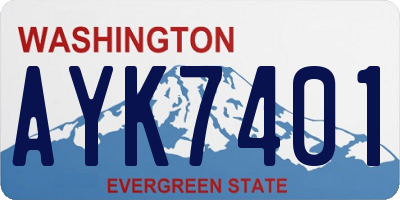 WA license plate AYK7401