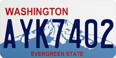 WA license plate AYK7402