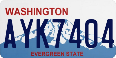 WA license plate AYK7404