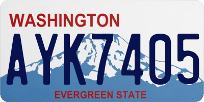WA license plate AYK7405