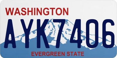 WA license plate AYK7406
