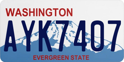 WA license plate AYK7407