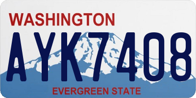 WA license plate AYK7408