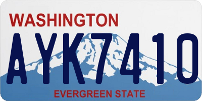 WA license plate AYK7410