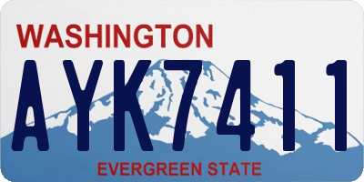 WA license plate AYK7411