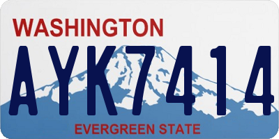 WA license plate AYK7414
