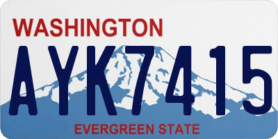 WA license plate AYK7415