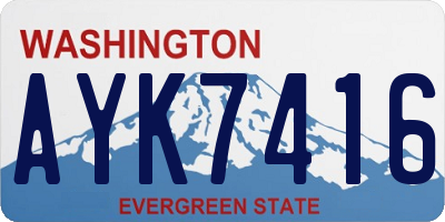 WA license plate AYK7416