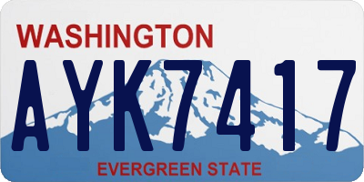 WA license plate AYK7417