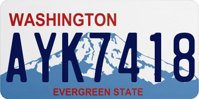WA license plate AYK7418