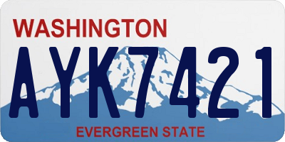 WA license plate AYK7421