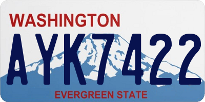 WA license plate AYK7422