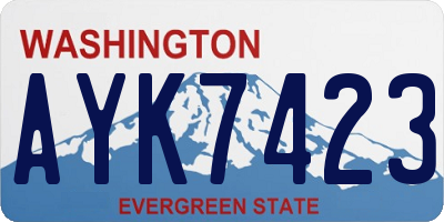 WA license plate AYK7423