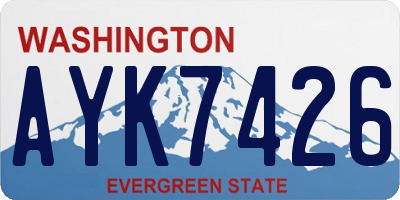 WA license plate AYK7426