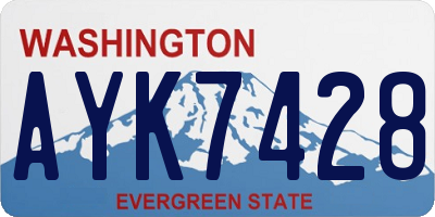 WA license plate AYK7428