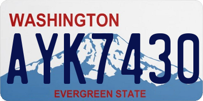 WA license plate AYK7430