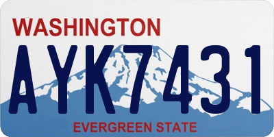 WA license plate AYK7431