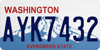 WA license plate AYK7432