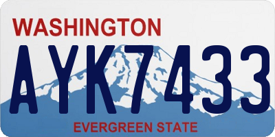 WA license plate AYK7433