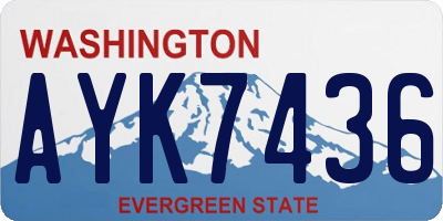 WA license plate AYK7436