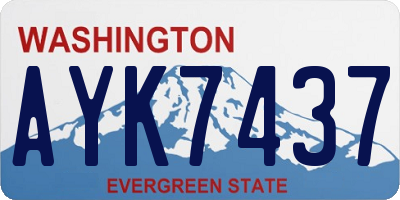 WA license plate AYK7437