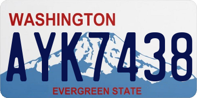 WA license plate AYK7438
