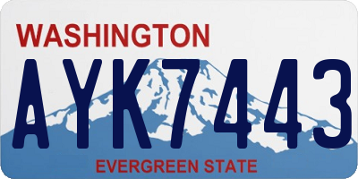 WA license plate AYK7443