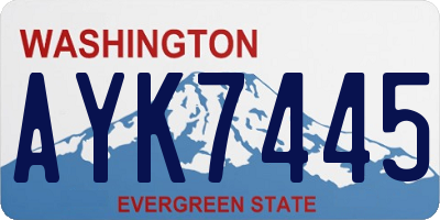 WA license plate AYK7445