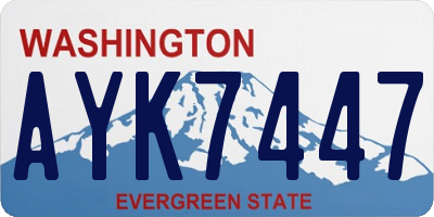 WA license plate AYK7447