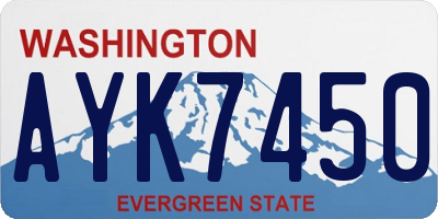 WA license plate AYK7450