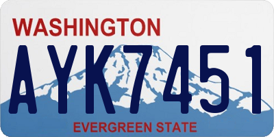 WA license plate AYK7451