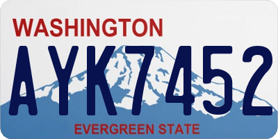 WA license plate AYK7452